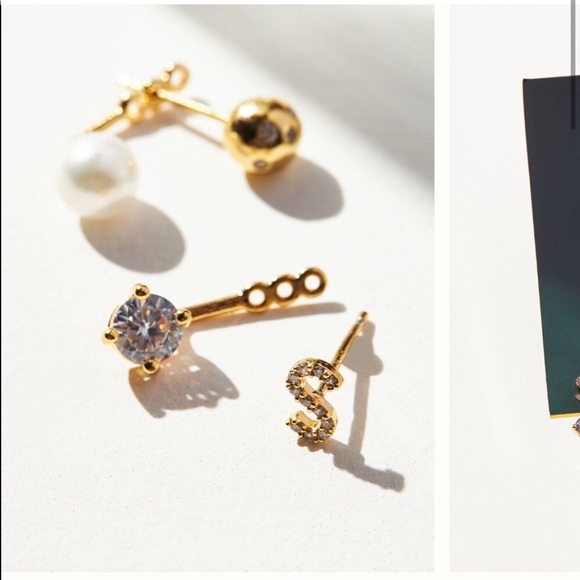 •Anthropologie S Monogram Front-Back Earrings• - Picture 2 of 6